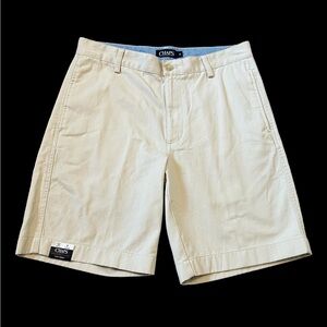 NWT Men’s Chaps Flat Front Stone Color Washed Twill Chino Shorts size 32.